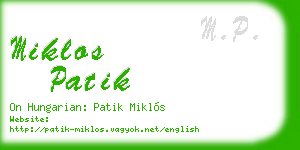miklos patik business card